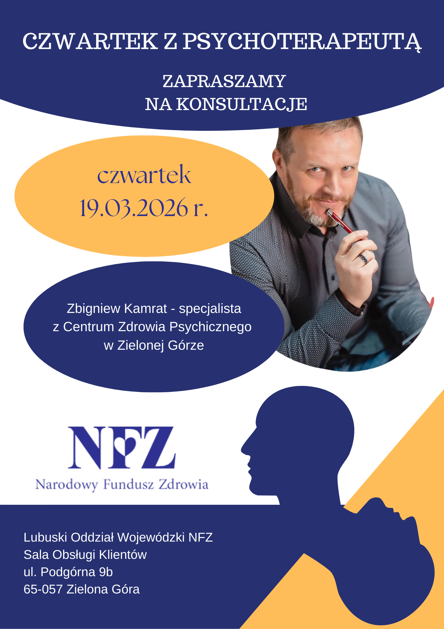 Ilustracja do informacji: Zapraszamy na spotkanie z psychoterapeutą.