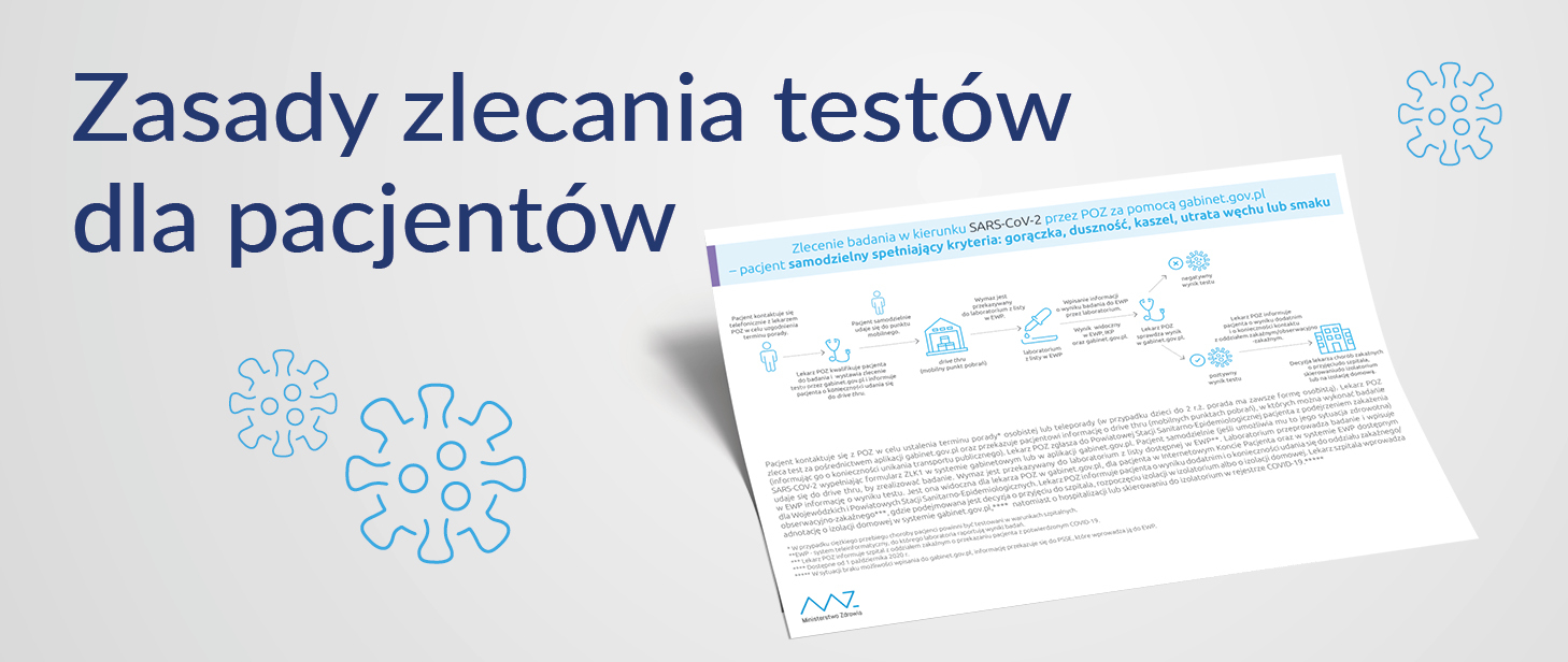 Ilustracja do informacji: Komunikat dla świadczeniodawców w sprawie zasad zlecania testów na koronawirusa